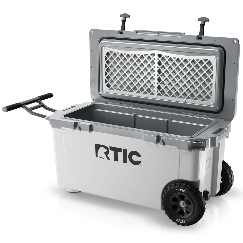 72 QT Ultra-Light Wheeled Cooler White & Grey - Image 3