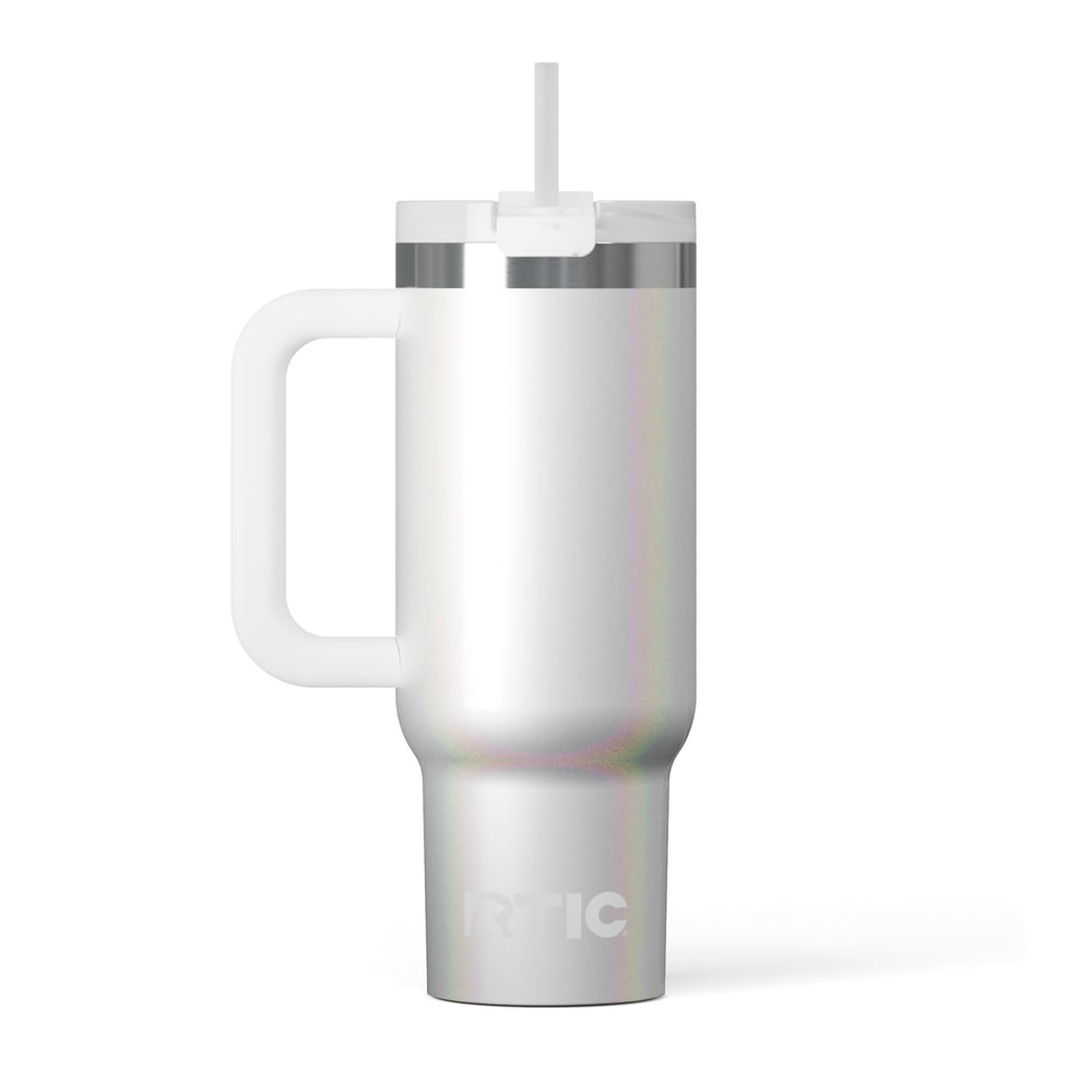 Road Trip Tumbler White Glitter