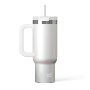 Road Trip Tumbler White Glitter