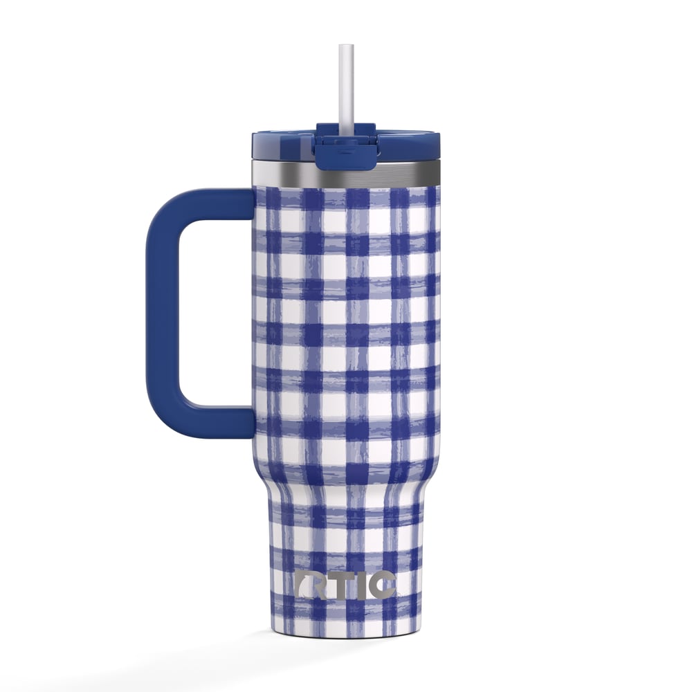 Road Trip Tumbler Cobalt Gingham