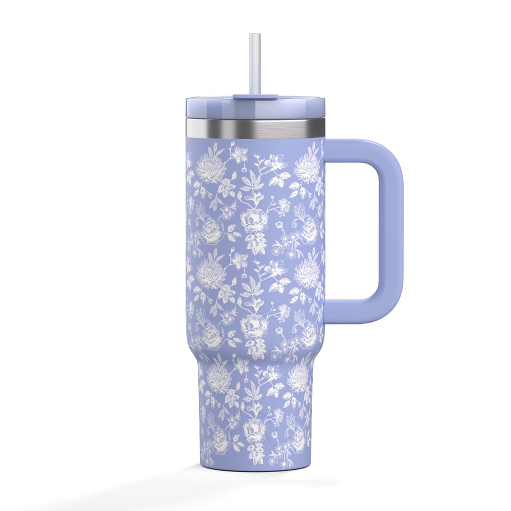 Road Trip Tumbler Periwinkle Bouquet - Image 2