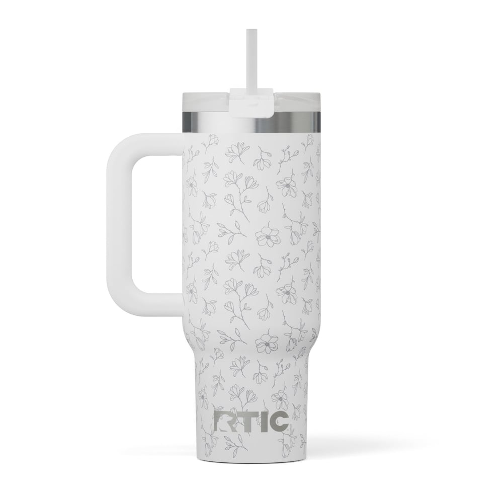 Road Trip Tumbler White Magnolias