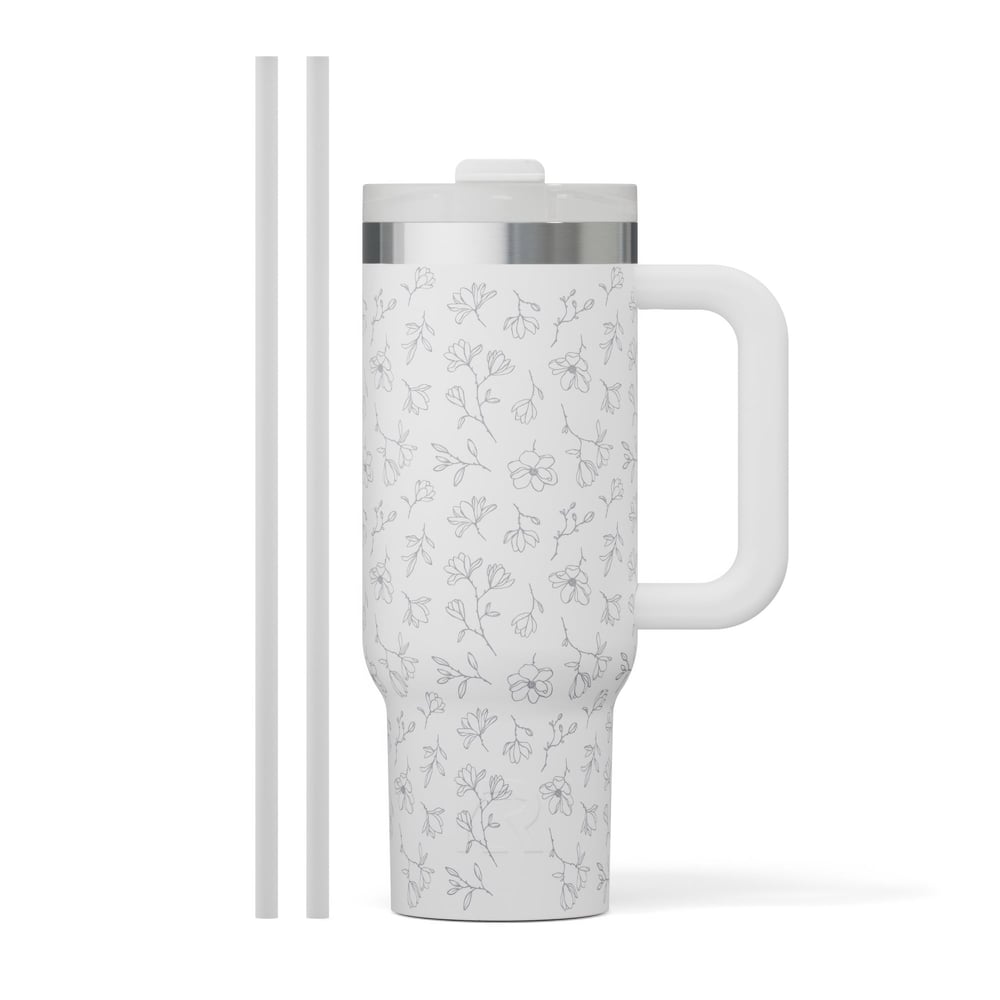 Road Trip Tumbler White Magnolias - Image 2