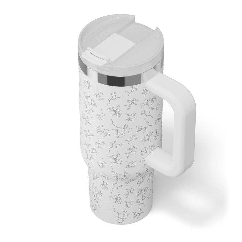 Road Trip Tumbler White Magnolias - Image 6