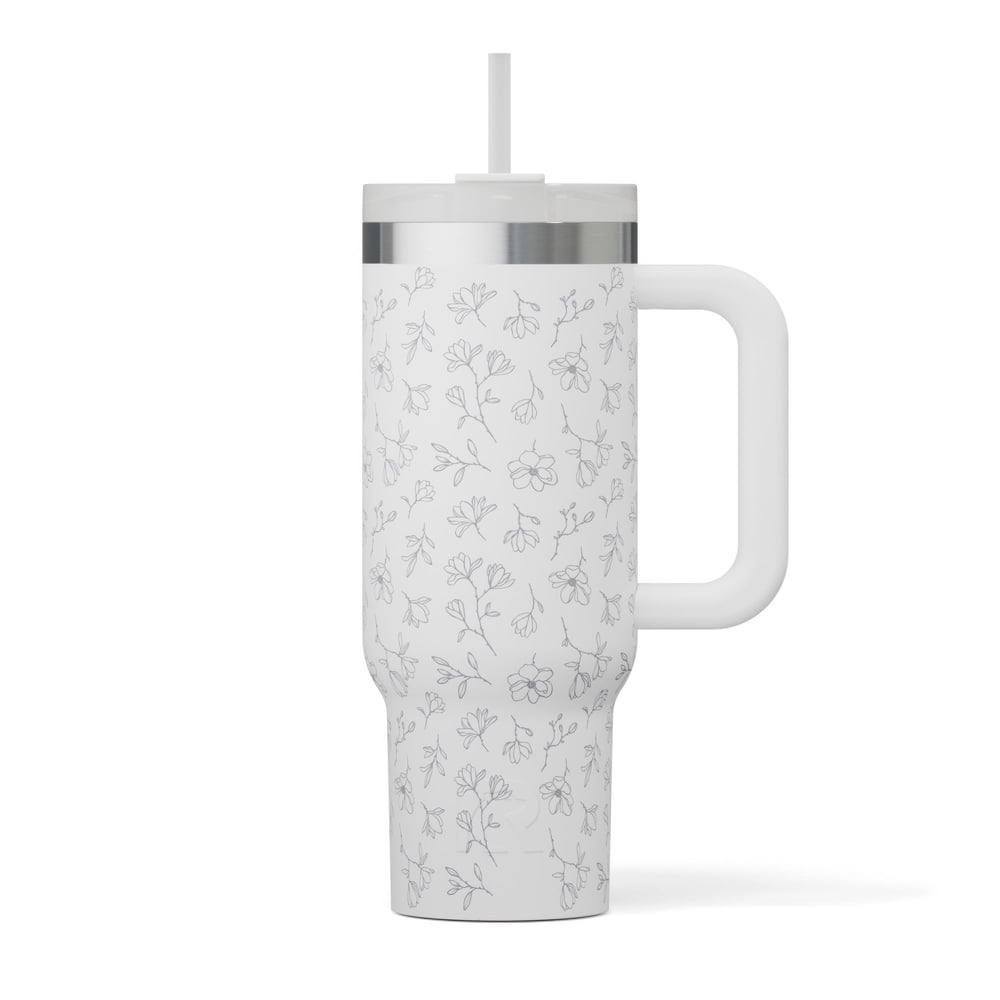 Road Trip Tumbler White Magnolias - Image 7
