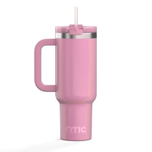 Road Trip Tumbler Dusty Rose Glitter