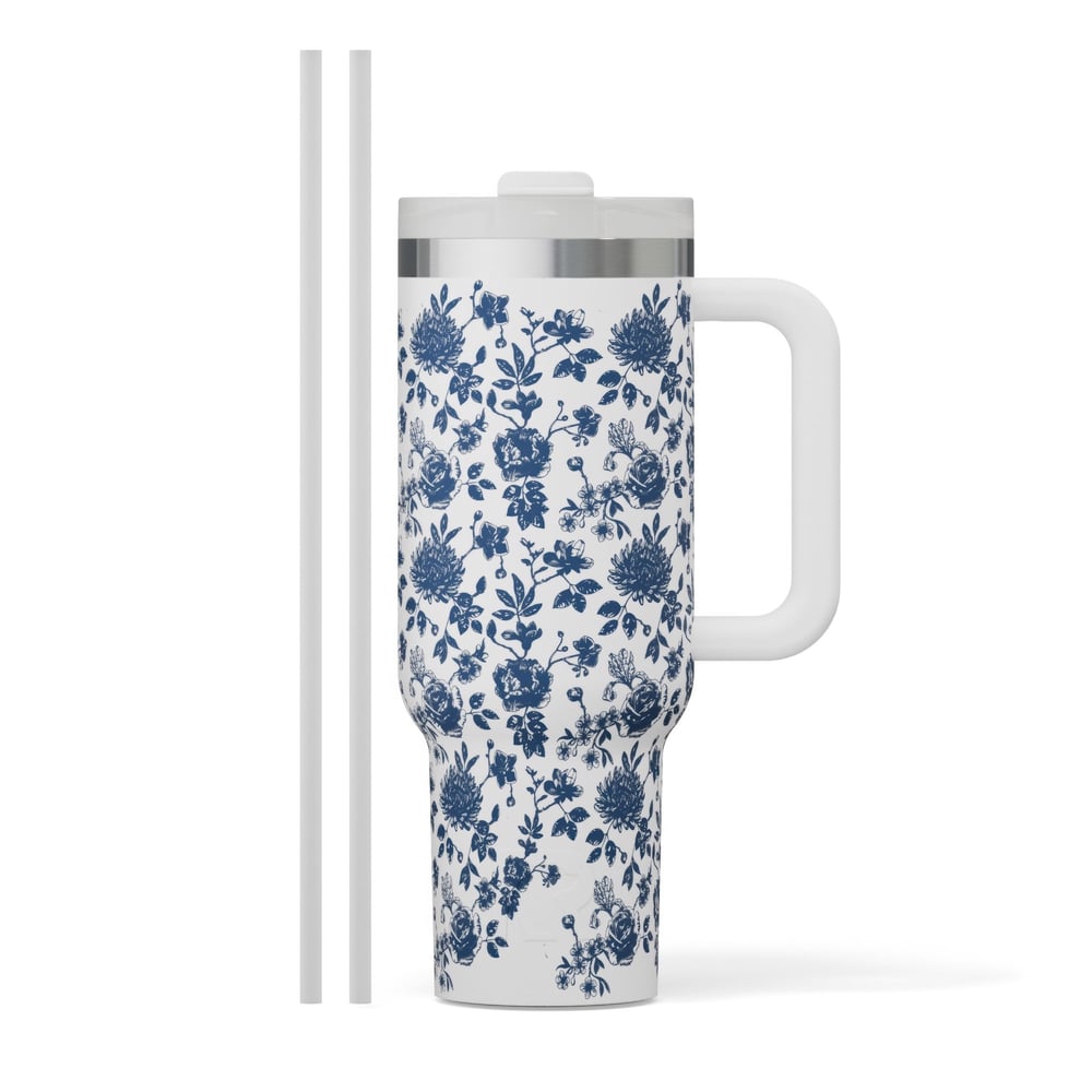 Road Trip Tumbler Blue Bouquet - Image 2