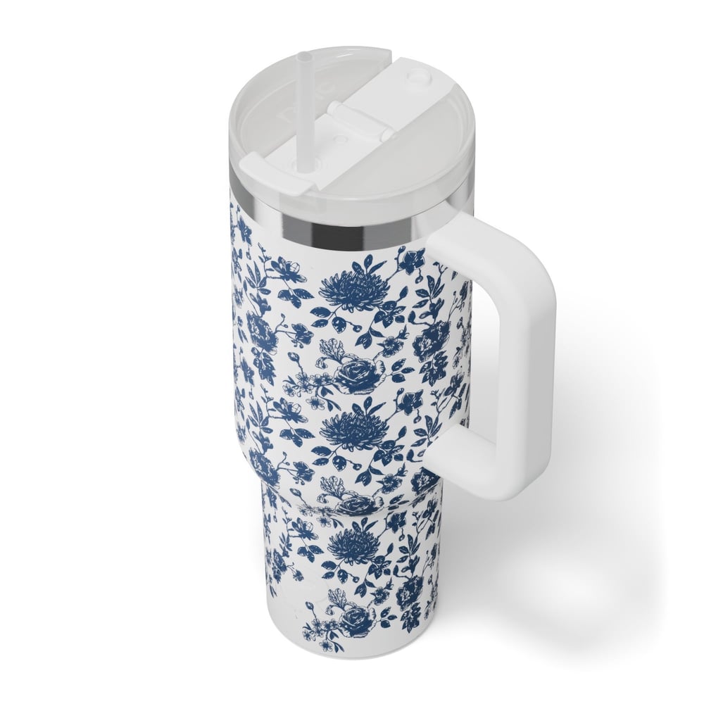 Road Trip Tumbler Blue Bouquet - Image 4
