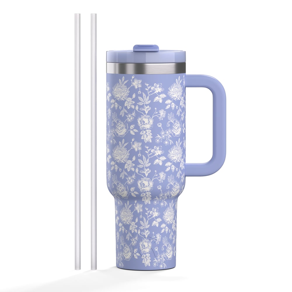 Road Trip Tumbler Periwinkle Bouquet - Image 3