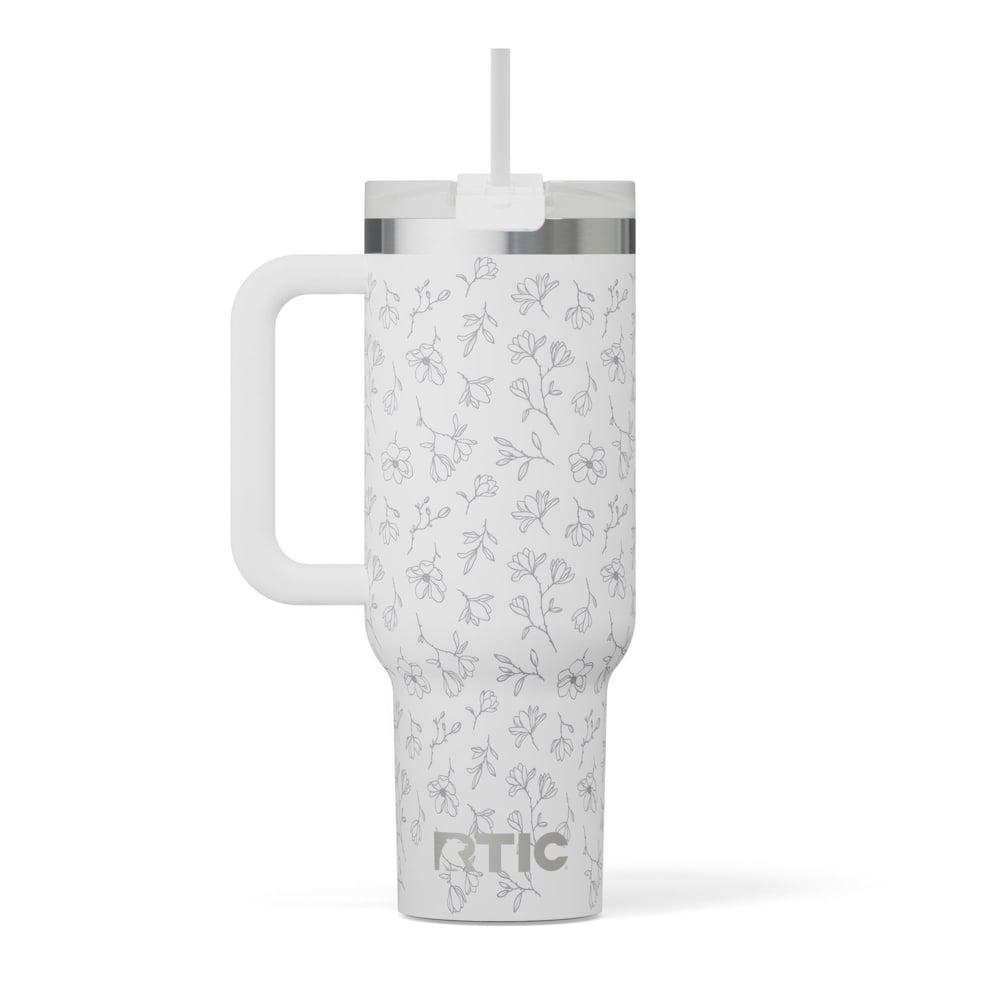 Road Trip Tumbler White Magnolias