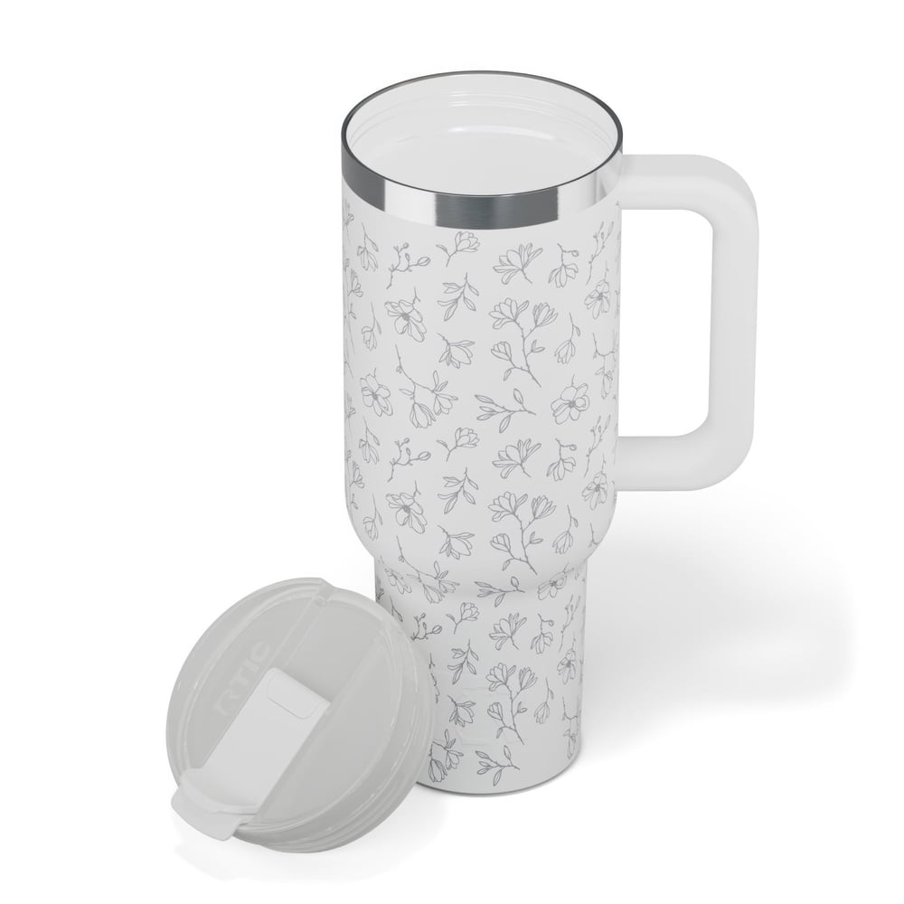 Road Trip Tumbler White Magnolias - Image 3