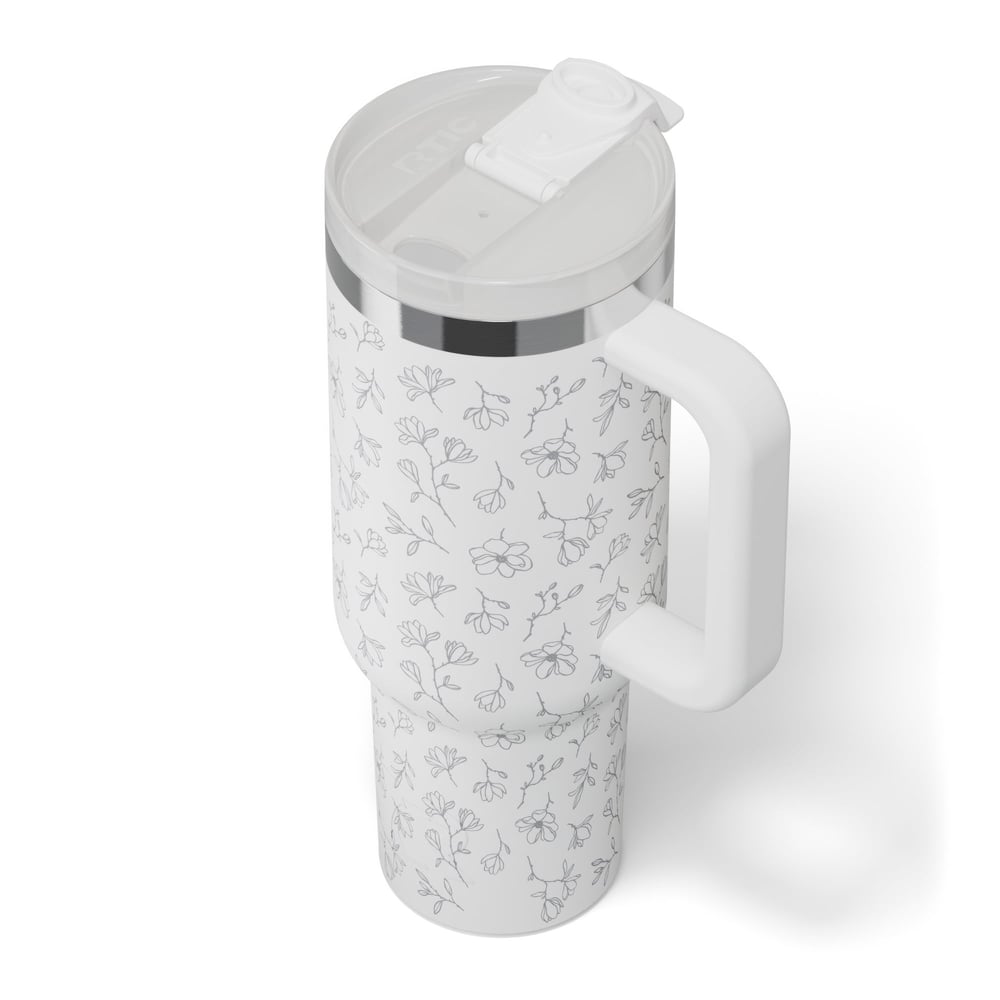 Road Trip Tumbler White Magnolias - Image 5