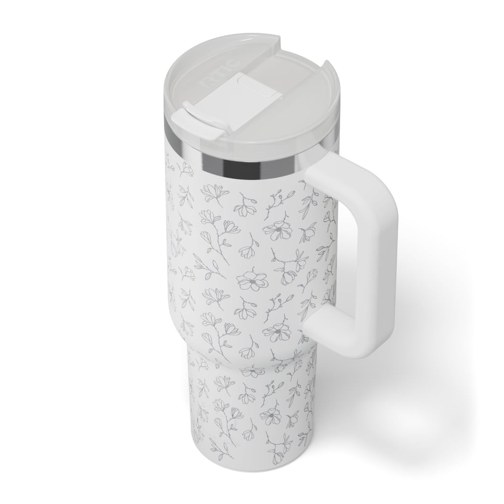 Road Trip Tumbler White Magnolias - Image 6