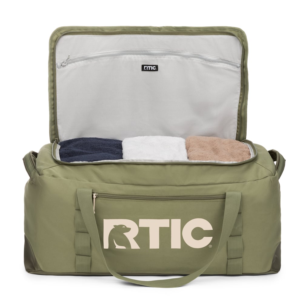 Road Trip Duffle Bag Olive & Beach - Image 4