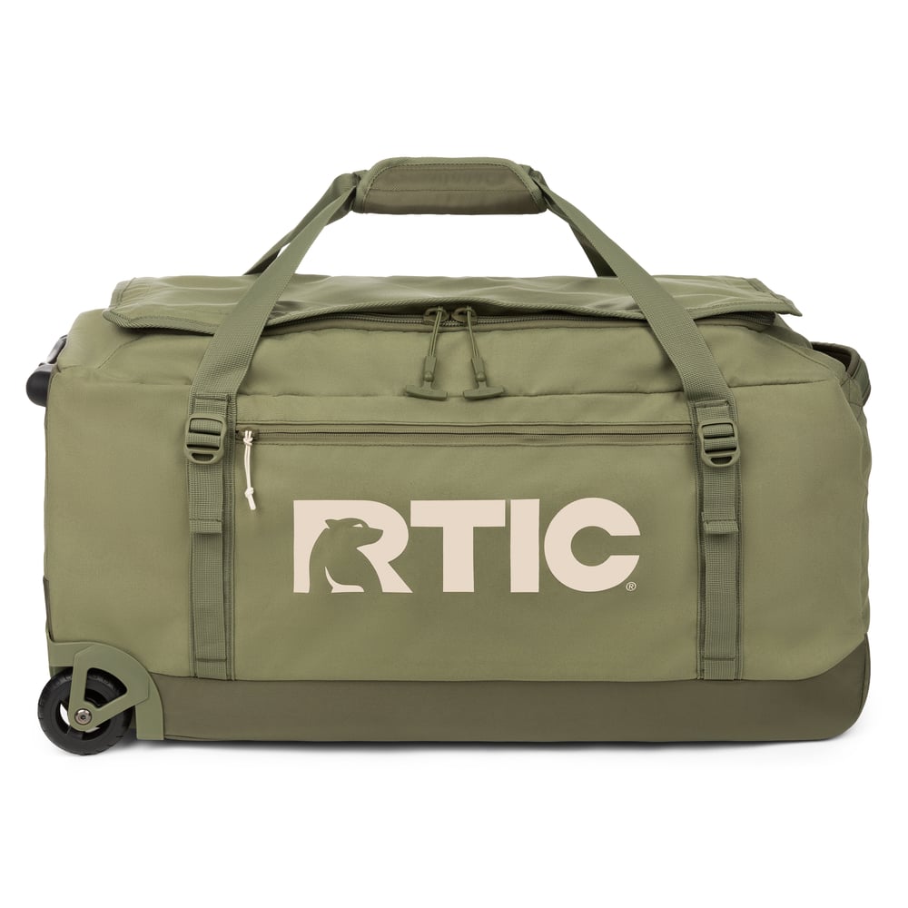 Road Trip Rolling Duffle Bag Olive & Beach - Image 5
