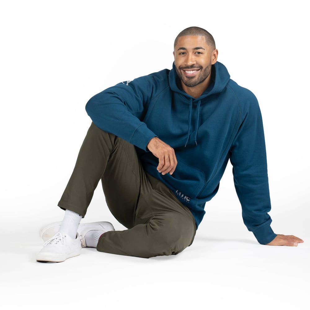 Water-Repellent Pullover Hoodie – Relaxed Fit Dark Navy - Image 5