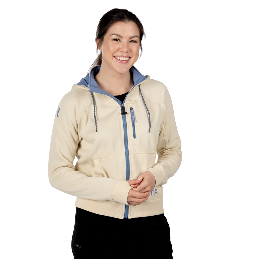 Women's Water-Repellent Full-Zip Hoodie Bone - Image 3