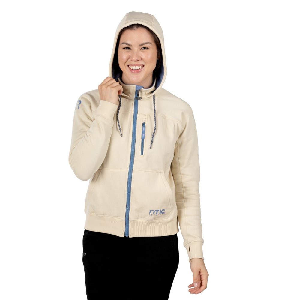 Women's Water-Repellent Full-Zip Hoodie Bone - Image 5