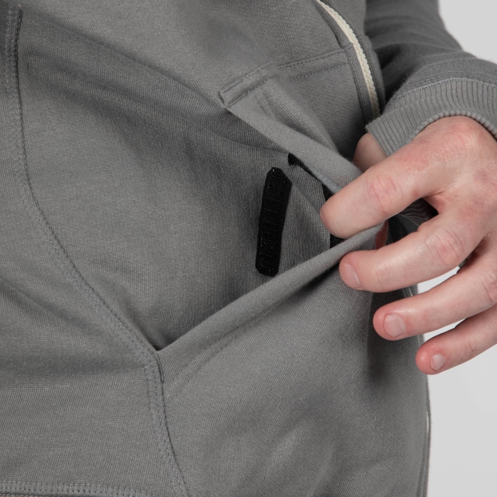 Men's Water-Repellent Full-Zip Hoodie Granite - Image 7