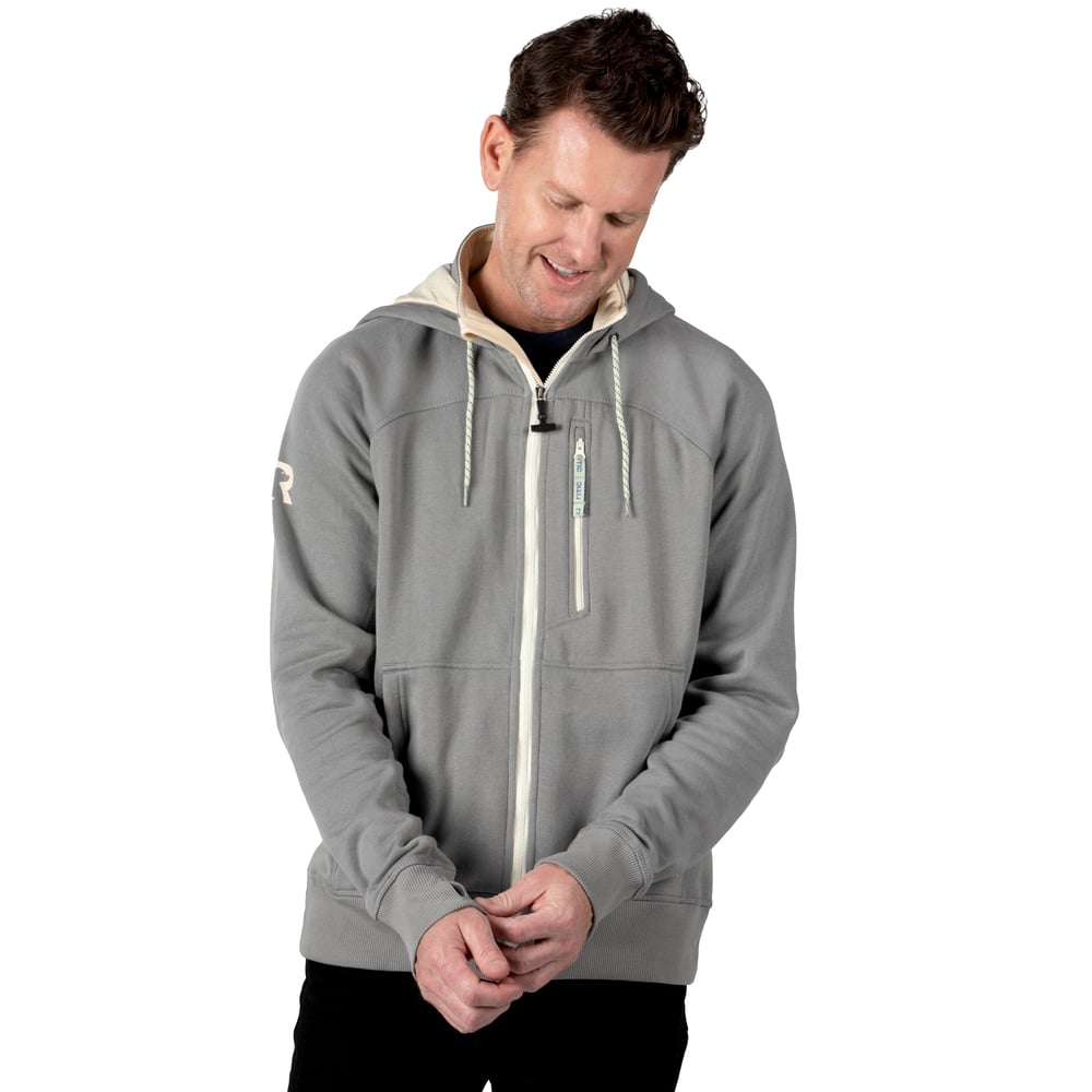 Men's Water-Repellent Full-Zip Hoodie Granite - Image 4