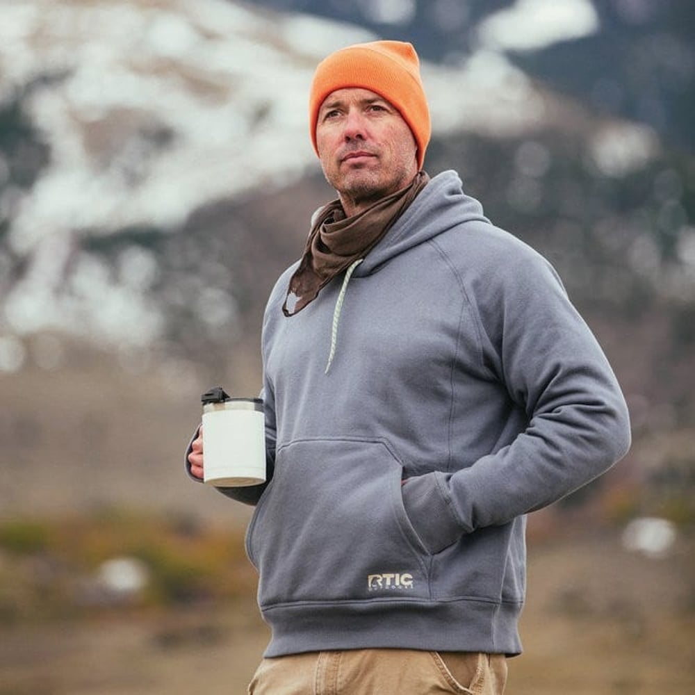 Water-Repellent Pullover Hoodie – Athletic Fit Gray Stone
