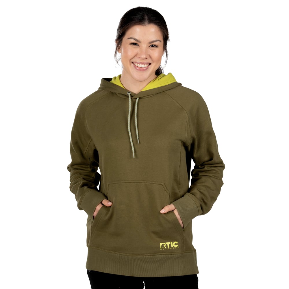 Water-Repellent Pullover Hoodie – Athletic Fit Olive - Image 2