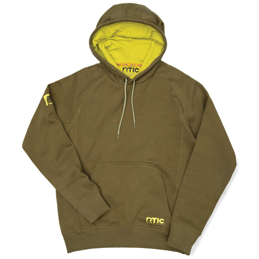 Water-Repellent Pullover Hoodie – Athletic Fit Olive - Image 3