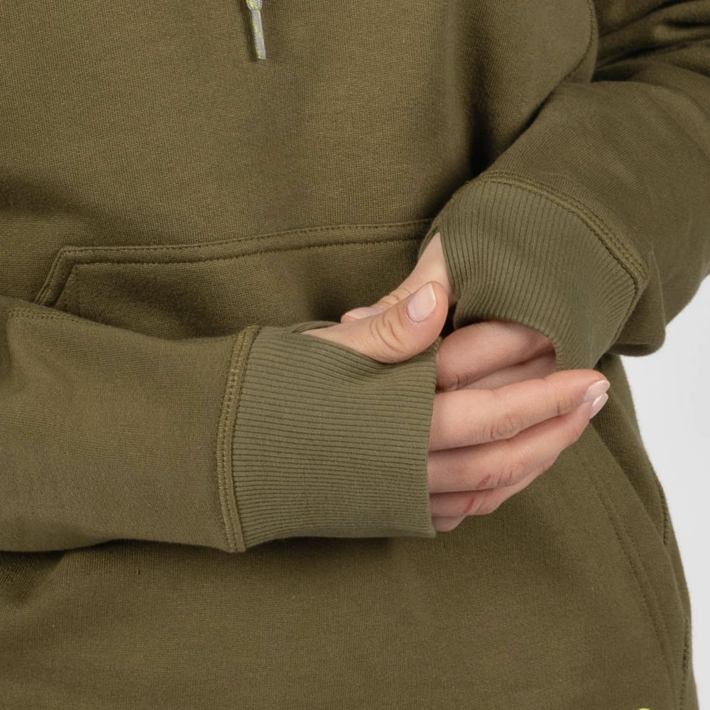 Water-Repellent Pullover Hoodie – Athletic Fit Olive - Image 5