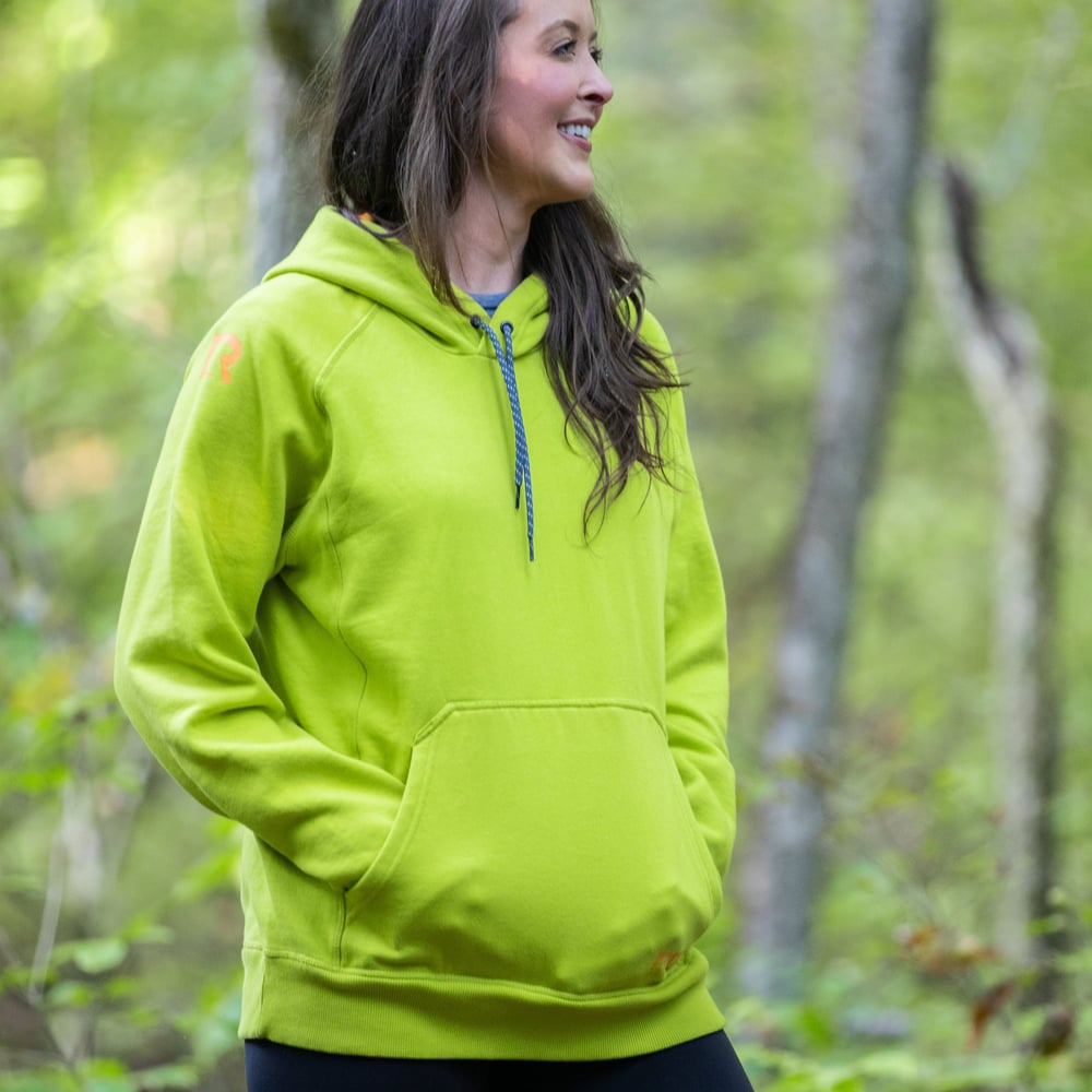 Water-Repellent Pullover Hoodie – Athletic Fit Green Apple - Image 2