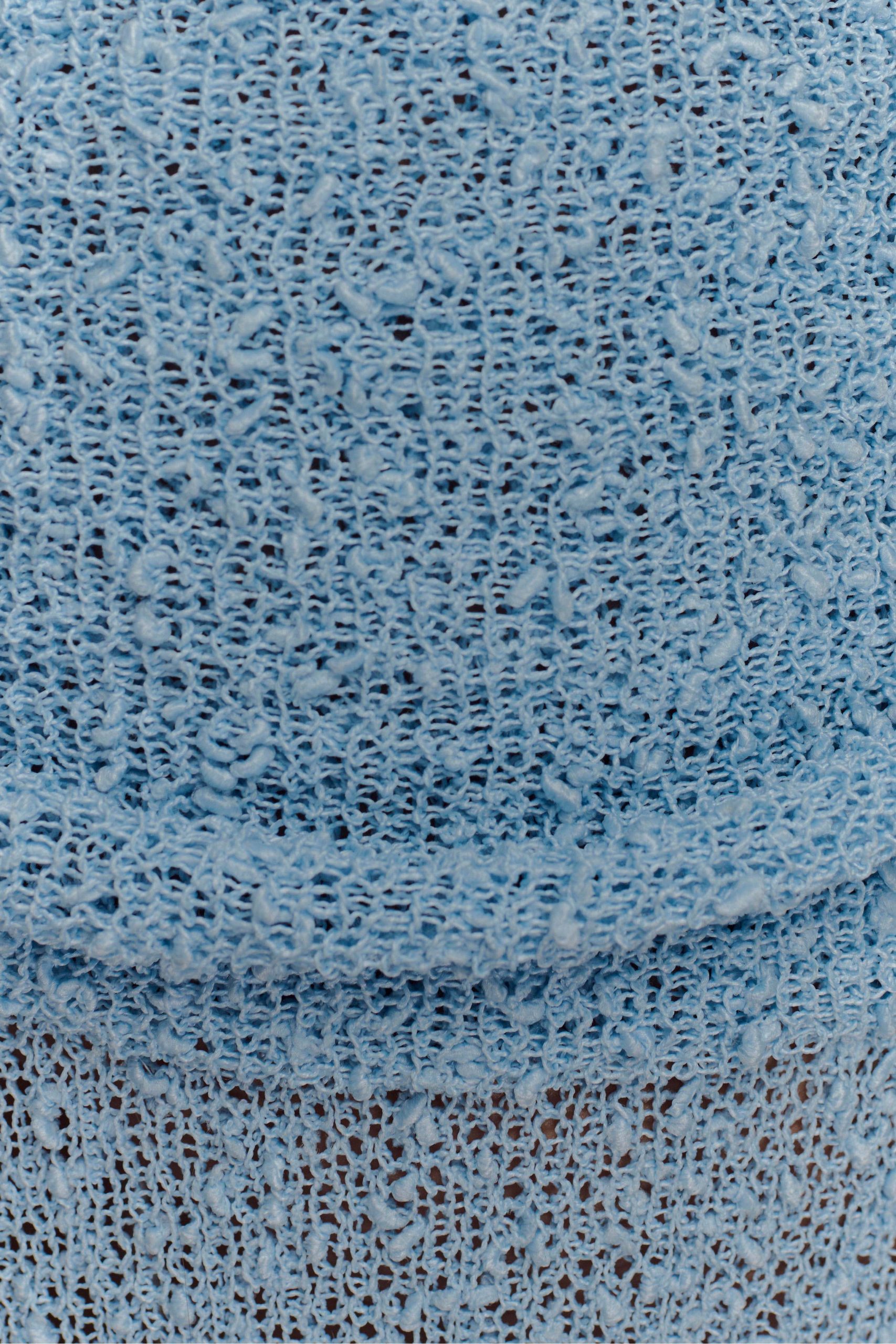 Petra Ruched Knit Maxi Skirt - Light Blue - Image 8