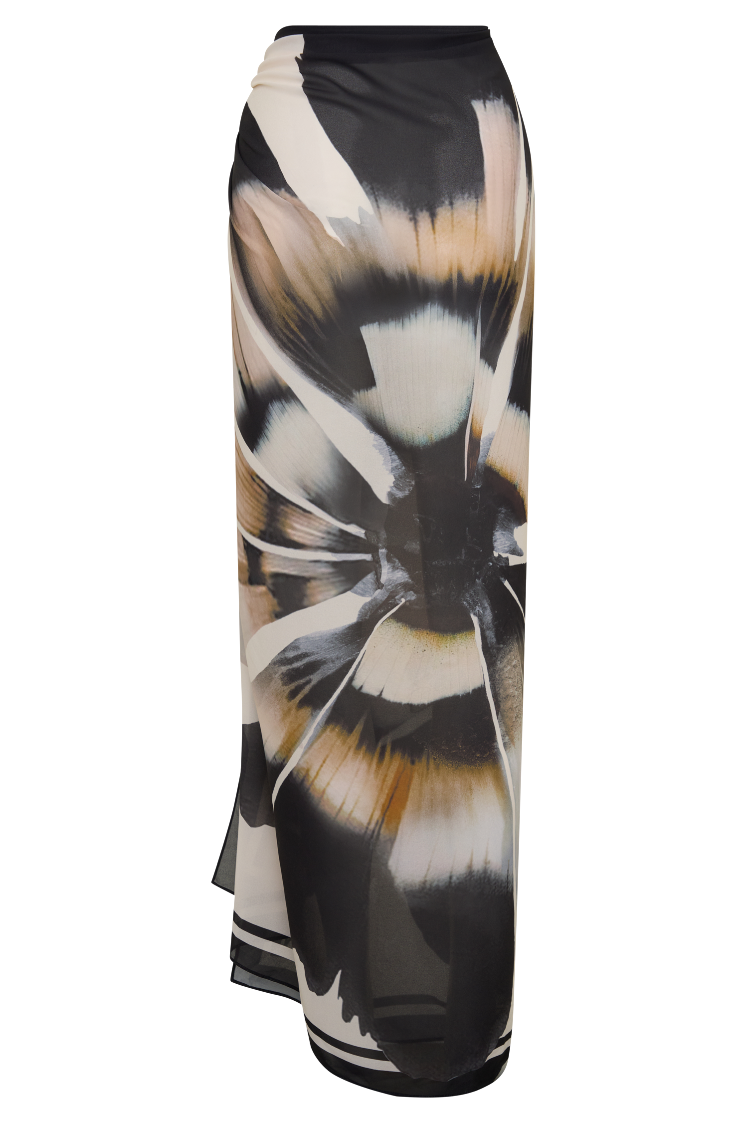 Noa Chiffon Scarf Sarong - Ivory Base Floral Print - Image 10