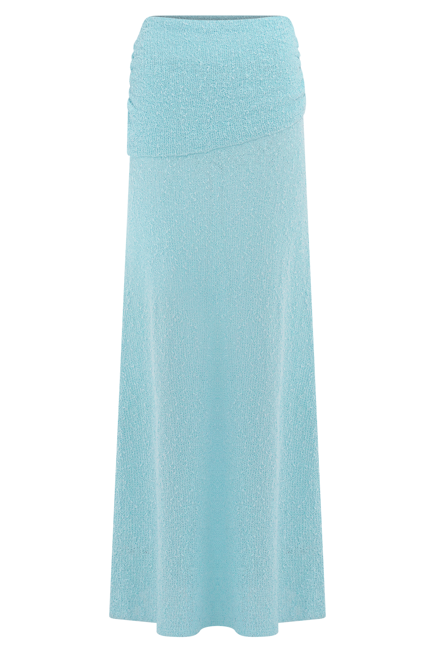 Petra Ruched Knit Maxi Skirt - Light Blue - Image 10